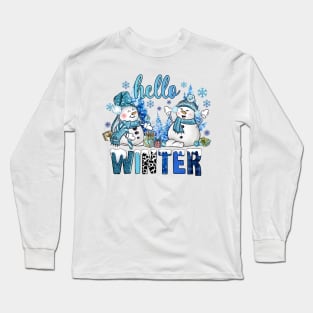 Hello Winter Snowmen Long Sleeve T-Shirt